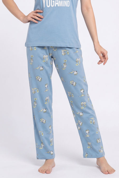 Zivame Farm Lore Knit Cotton Pyjama Set - Glaciar Lake — image 5